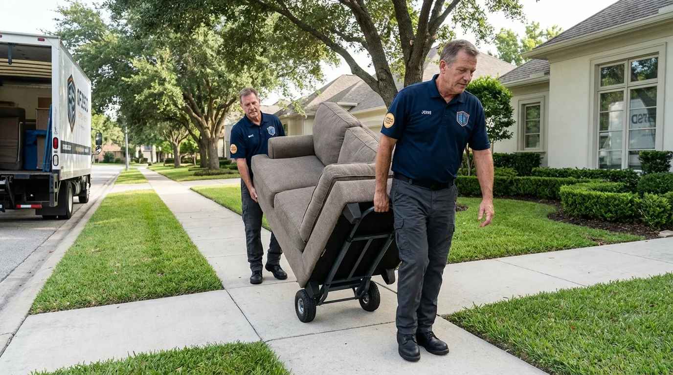Local residential moving crew loading furniture in Kingman, AZ